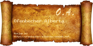 Ofenbecher Alberta névjegykártya